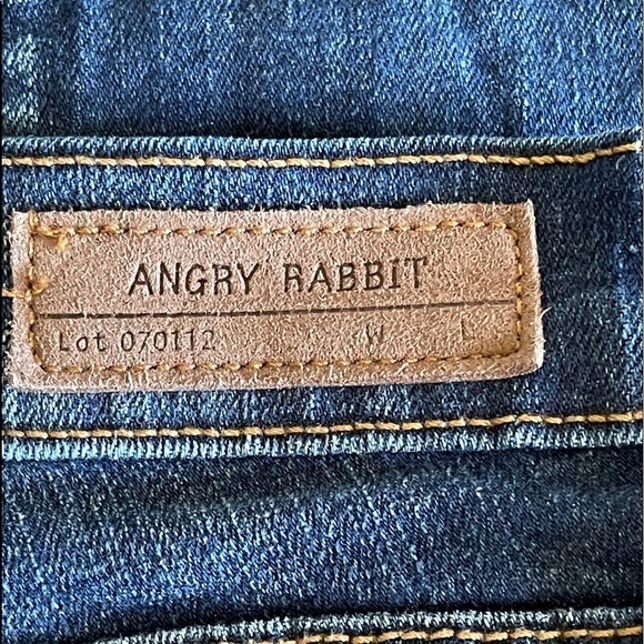 Angry Rabbit jeans distressed made in U.S.A. 28/7 rocker concert casual - Picture 5 of 14